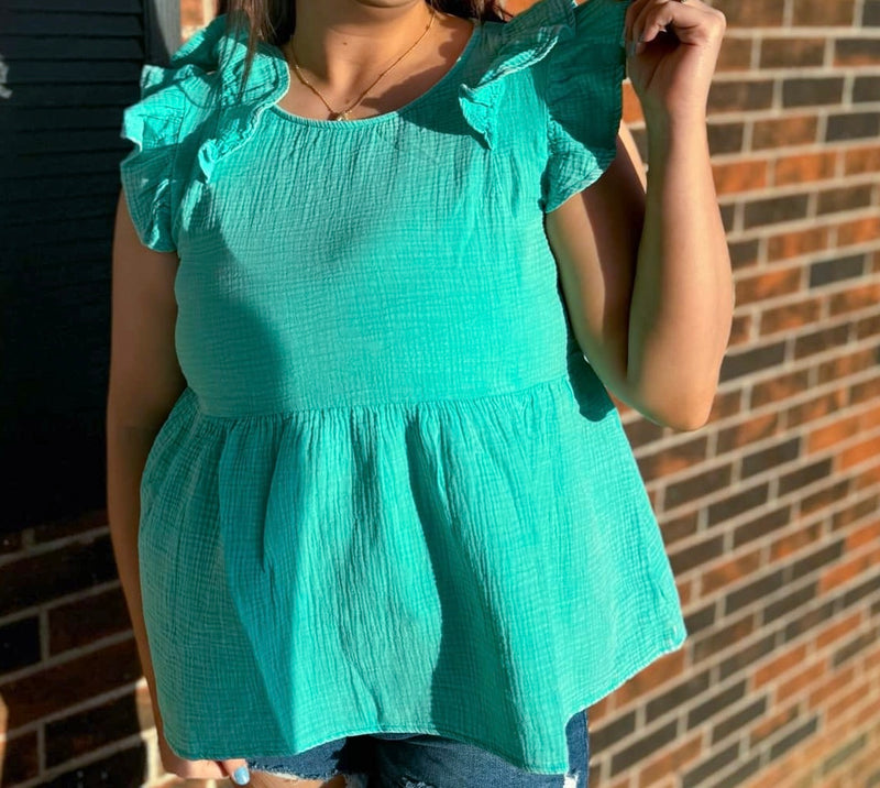 Mint to Be Ruffle Top